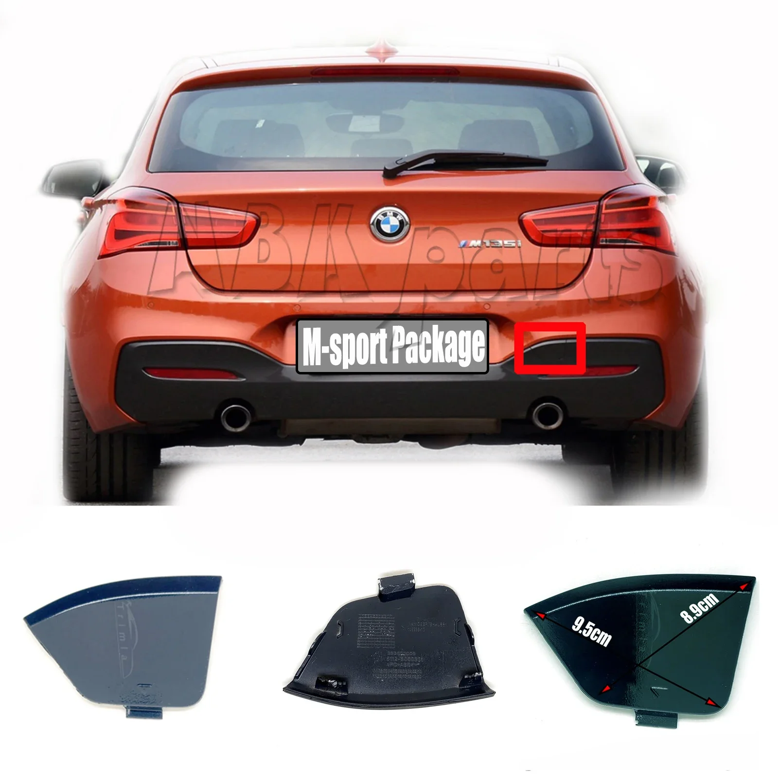 Fit 15-18 BMW 1 series F20 F21 LCI M-Sport 116i 118i 125d M135i Hatchback Rear Tow Cover Eye