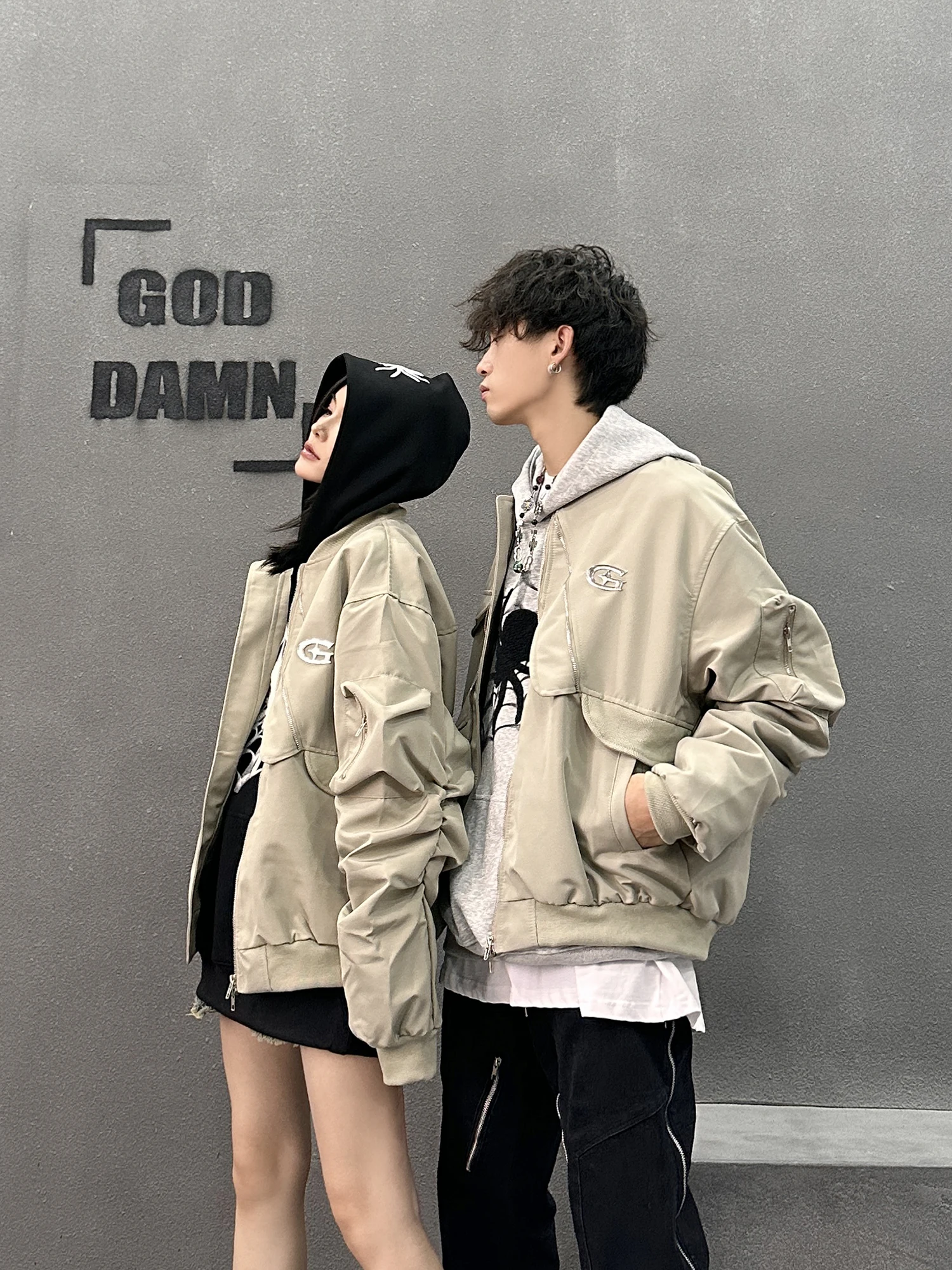 

American Sle Baseball Jaet Men's Women's Flight Suit Outerwear Iron Label Casual Faion Urban Youth Spring Autumn Winter