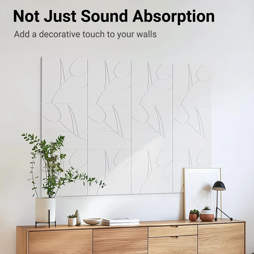 

ONGE 12 Pack Soundproof Wall Panels, 12X12x0.4Inch Self-Adhesive Sound Proof Panels For Home, Recording Studio, Office