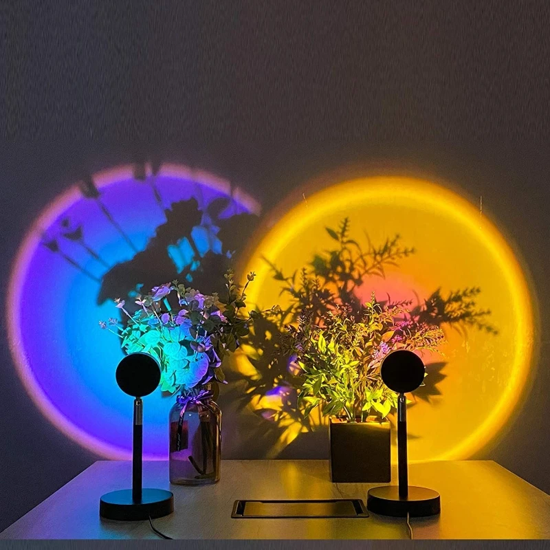 Smart sunset lamp, smart life application, infrared remote control RGB ambiance spotlight night light, party photography