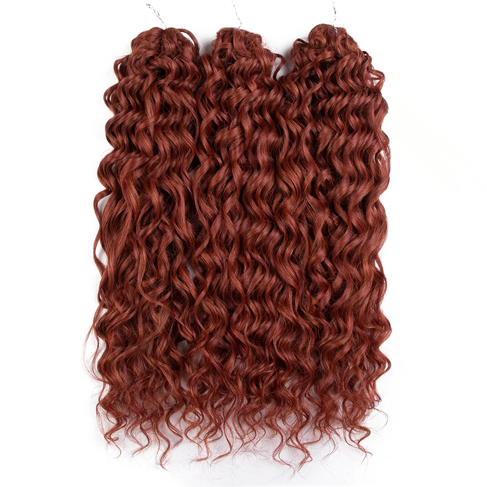 Noble Crochet Hair Soft Water Wave Twist Crochet Hair Synthetic Braid Hair Ombre Blonde Red 24