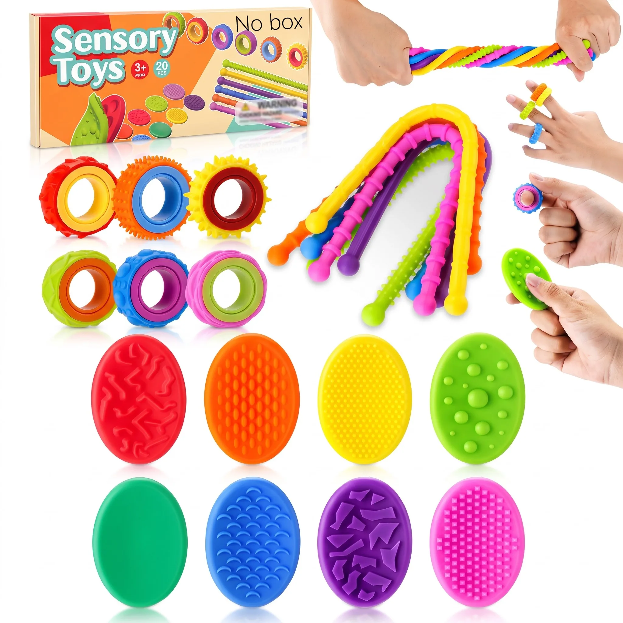 20-Piece Toy Set, Perfect for Children to Play with during Recess and as Classroom Rewards, It Can Be Rotated, Twisted, and Stuck Together, Making It a Relaxing Travel Multi-Piece Toy Set!