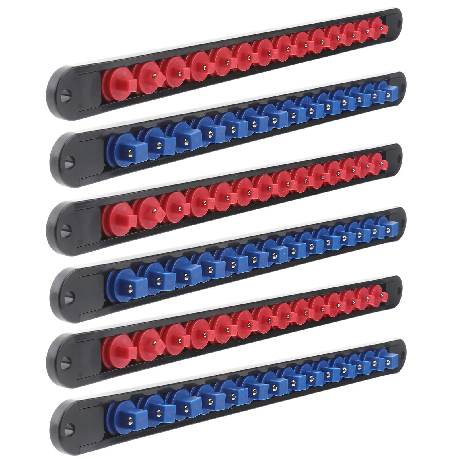 6pcs ganizer Durable Plastic Shelves Tool Frame Socket Frame Holder Wrench Rail Rack Socket ganizer Storage Box