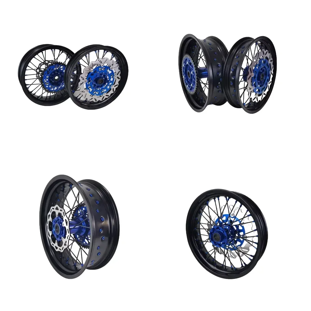 【2026 New Design】 Universal Supermoto Natural Anodized Aluminum Rims 17 Inch Supermoto Rim Cnc Alloy Motorcycle Wheels