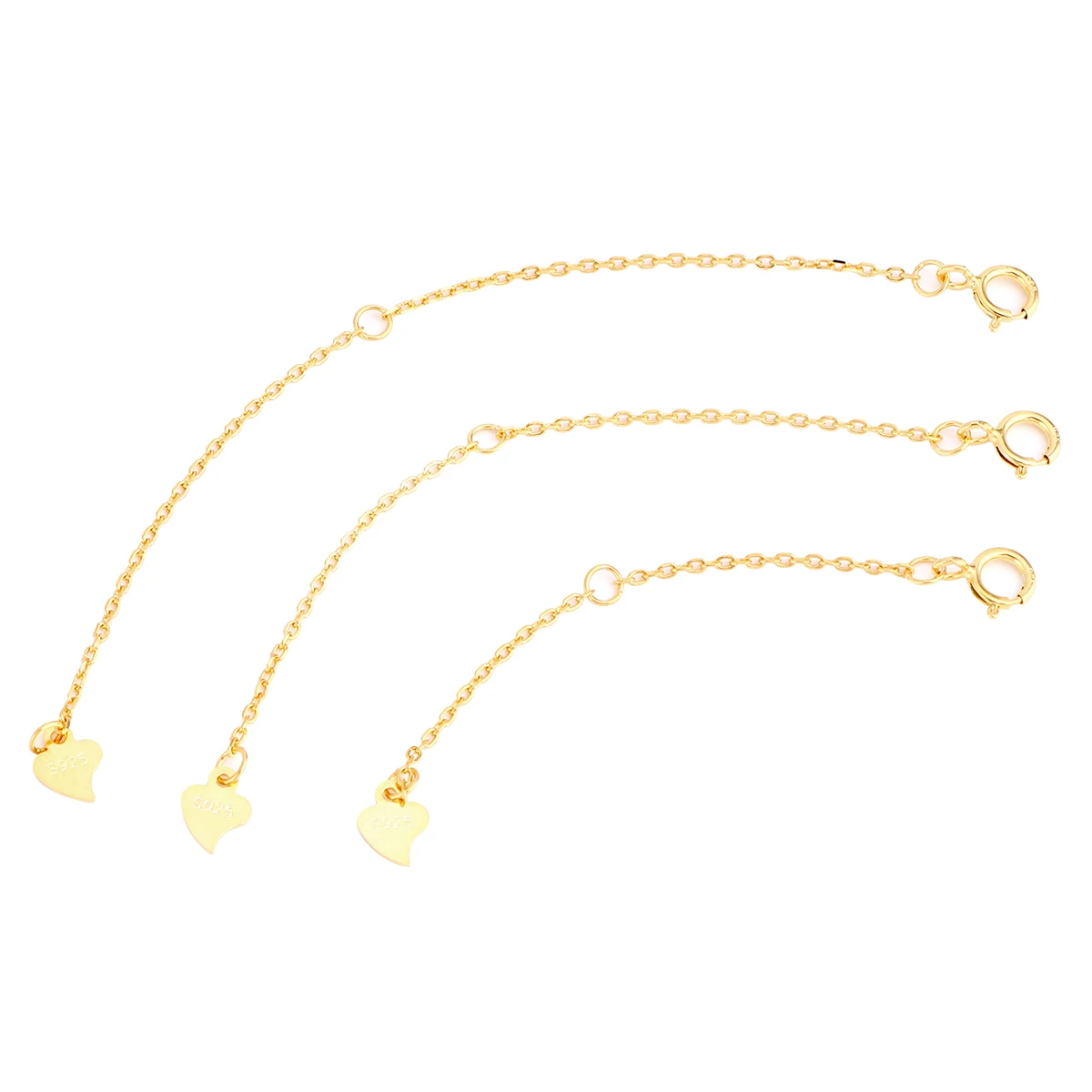 

3pcs Extender Chains High-Quality Silver Material Lengthen Necklace Bracelet Anklet Durable DIY Accessories Spring Snap Easy