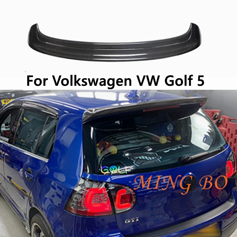 For Volkswagen VW Golf 5 V MK5 R32 GTI Carbon Fiber Car Rear Roof Lip Spoiler 2006 2007 2008 2009 Window Spoiler Without Lamp