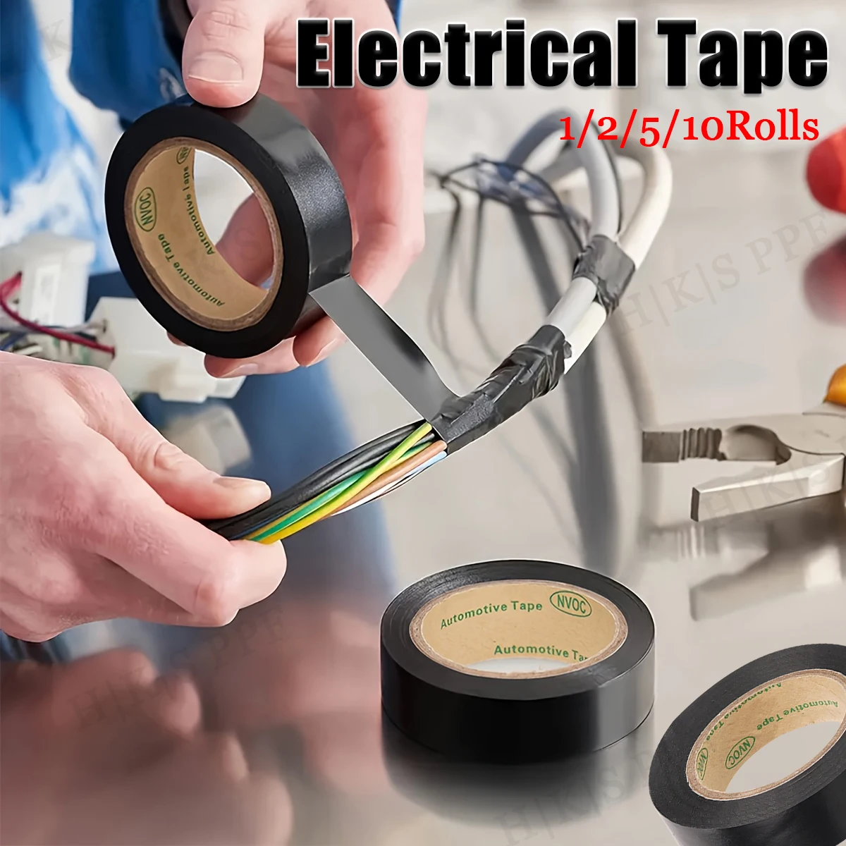 100M Black Electrical Insulation Tape Heat-Resistant Self-Adhesive Wire Harness Protection Strong Tape Used Industrial Home Use
