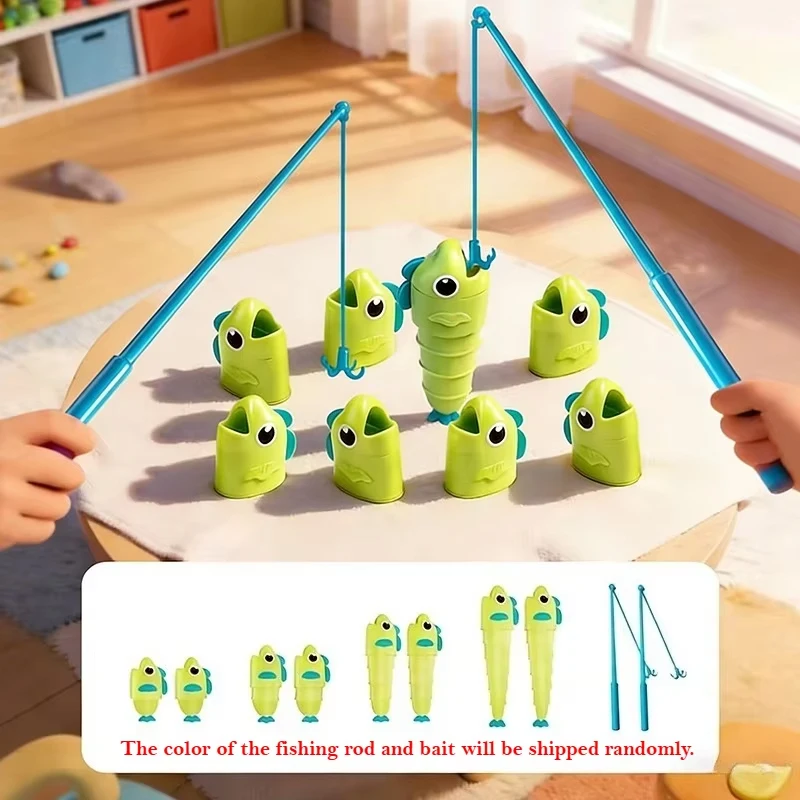 Fishing Battle Board Game Fish Body Stretchable Long Short Competition Kid Fishing Master Toy Family Interaction Educational Toy