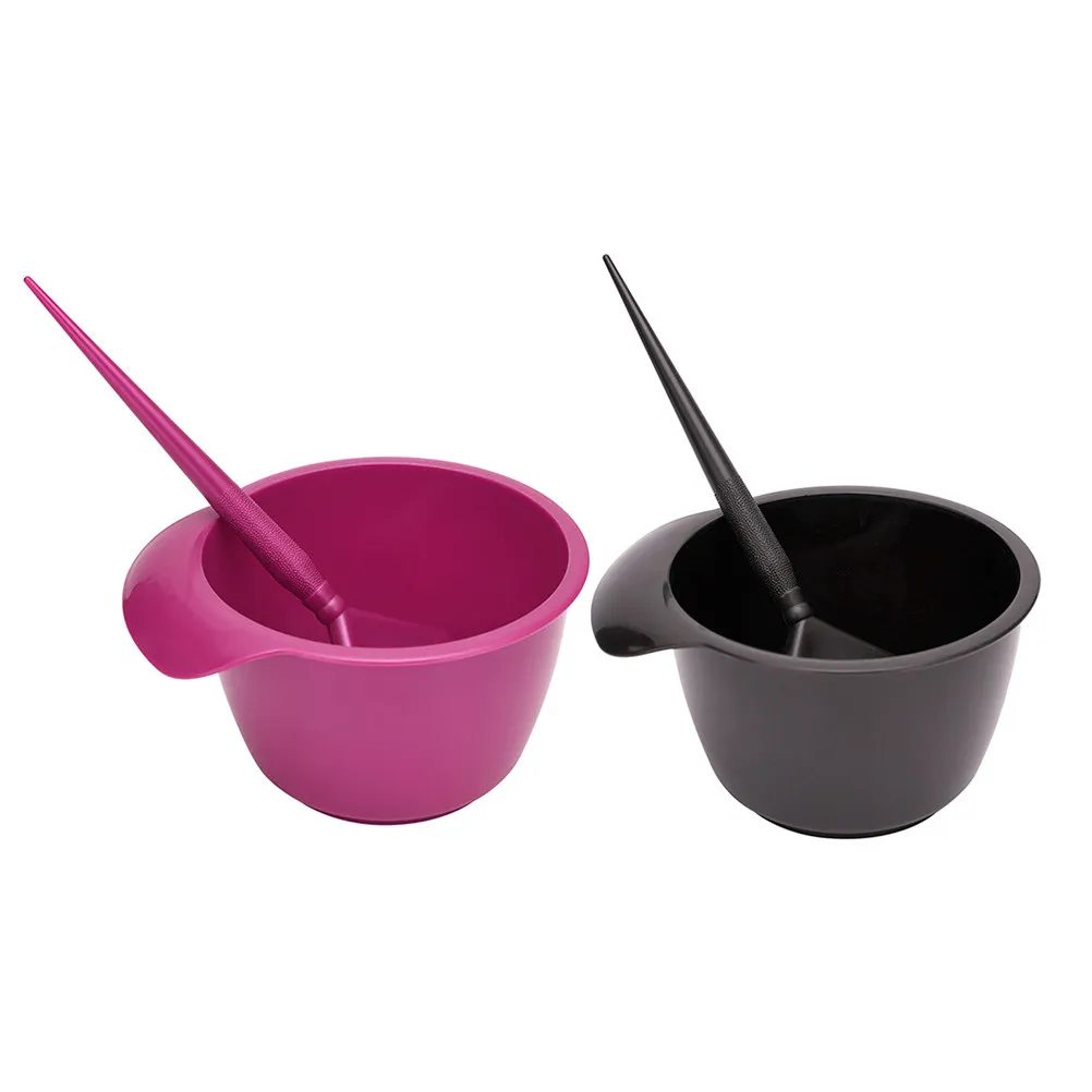 

2Pcs Thickened Hair Dye Bowl and Soft Brush Set Professional Salon Home Use Hair Coloring Kit for Even Application Dyeing Tools