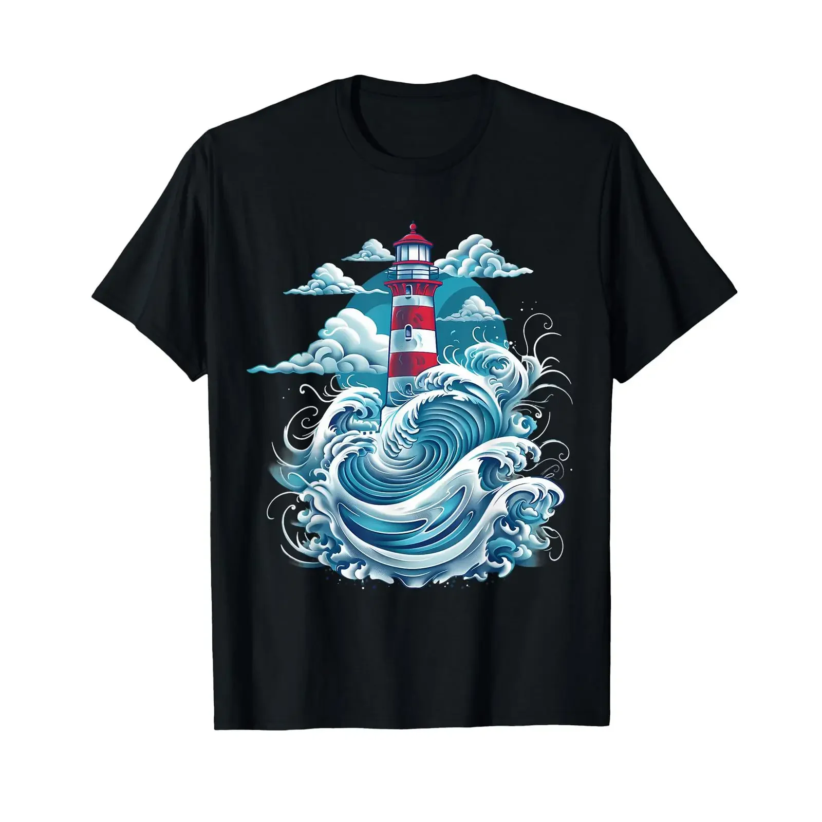 Light House Seaside Sailing Sea Beach Lighthouse T Shirt vintage Washed Slightly Top For Everyday Wear Comfortable graphic