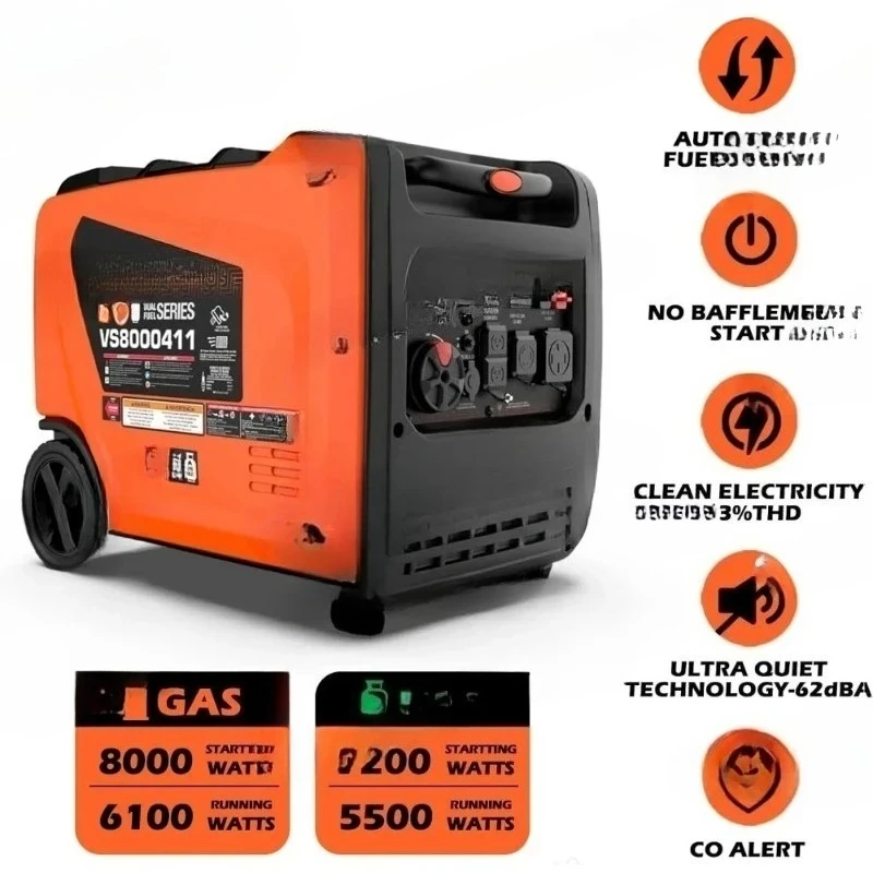 

8000 Watts Dual Fuel Portable Inverter Generator