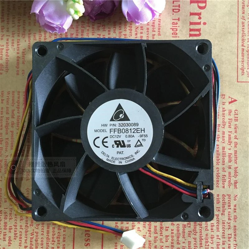 Y+for DELTA FFB0812EH 12V 0.8A 4Pin Fan 80x80x25mm PWM Server Cooing Fan