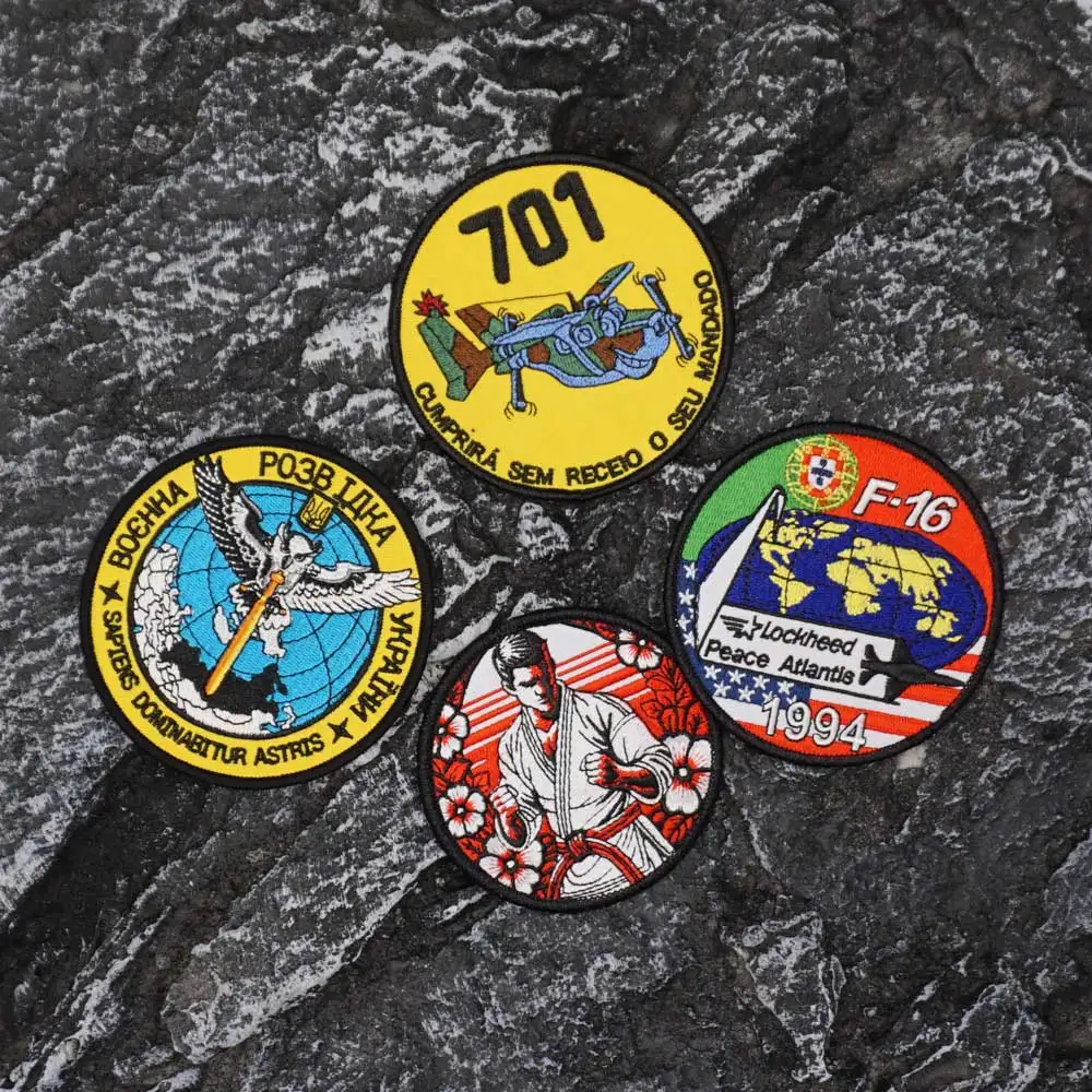 رقعة دائرية مطرزة مع حدود ميرو، زينة قابلة للخياطة للملابس والإكسسوارات