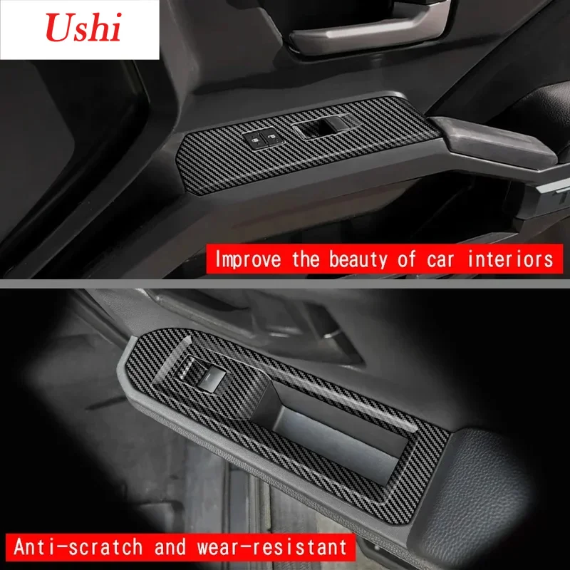 ABS Carbon Fibre For Toyota Tacoma 2024 Central Control Armrest Box Cover Tacoma Armrest Box Full Protective Cover Accessories