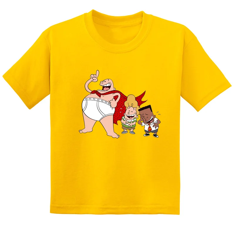 Captain Underpants Superhero Cartoon Print Kids T shirt Summer Funny Cute Children Boys Clothes Baby Girls Short Sleeve T-Shirts