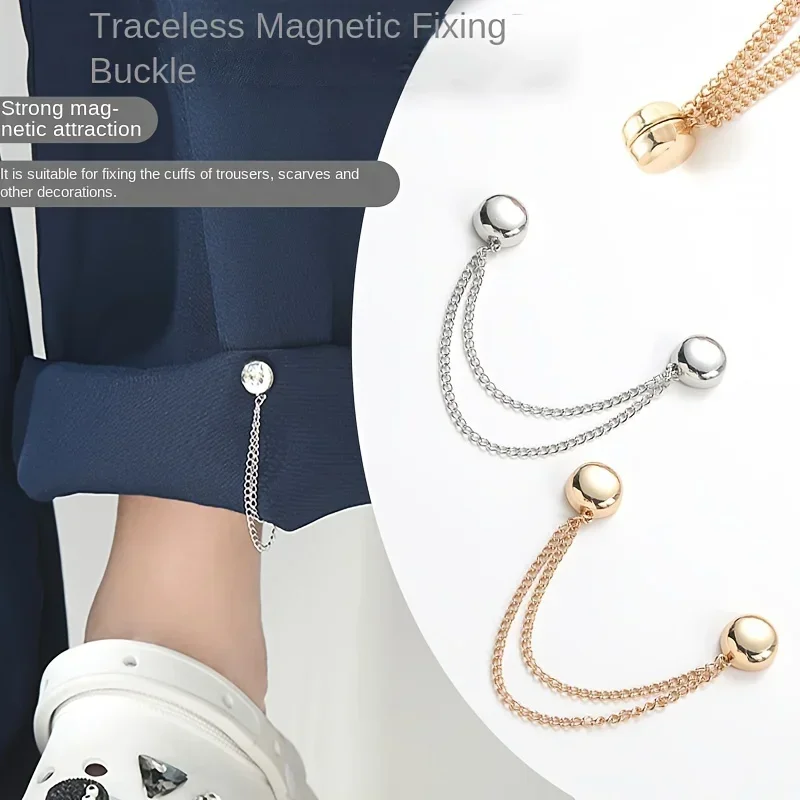 4pcs Magnetic Clothing Clips, Strong Pinless Brooch for Cardigan Cuffs Hijab, Fashion Safety Clasp for Women Scarf Dress