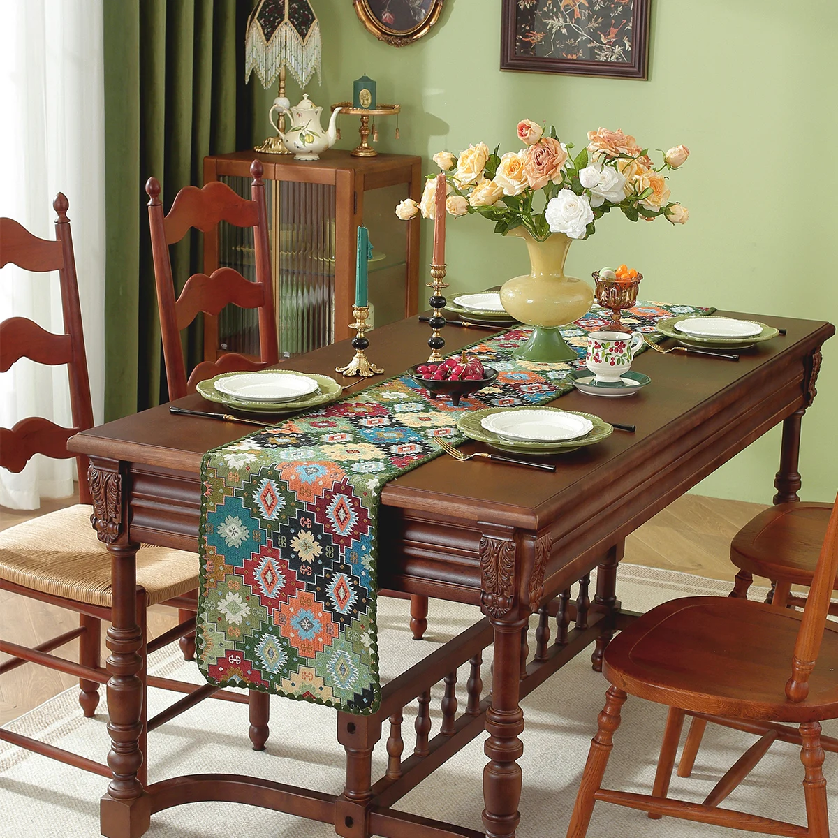Table Runner Cotton Table Runner Cotton Linen Tablecloth Mat for Dining Table TV Cabinet Center Table