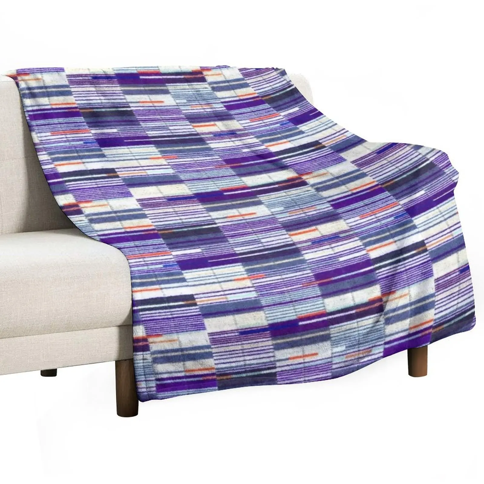 Printed Image of ELIZABETH LINE UNDERGROUND MOQUETTE SEAT COVER Throw Blanket Multi Purpose Soft Warm Blanket for Home Travel