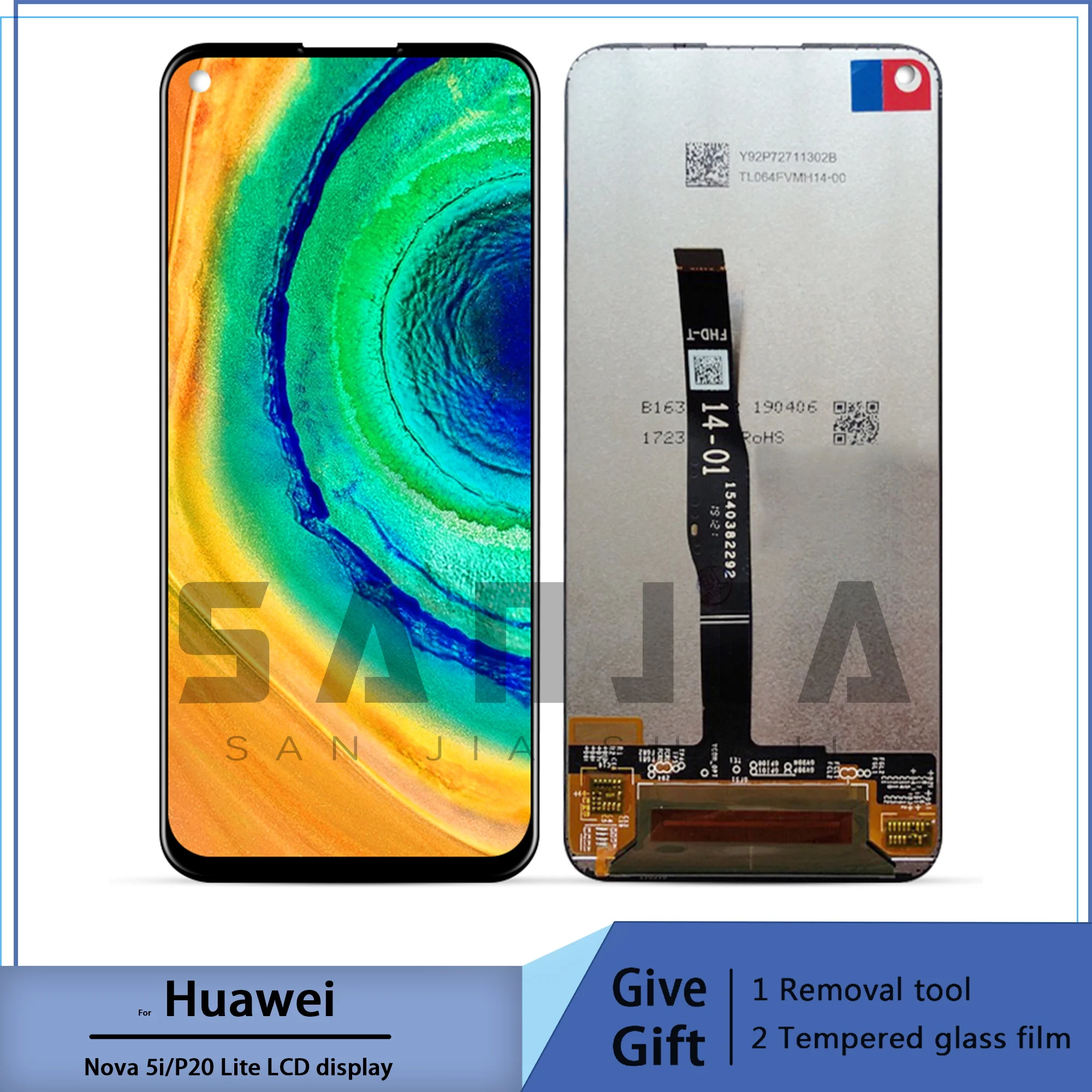 

For huawei lcd screen nova 5i GLK-LX1 display,touch panel,digitizer p20 lite 2019 6.4 with frame