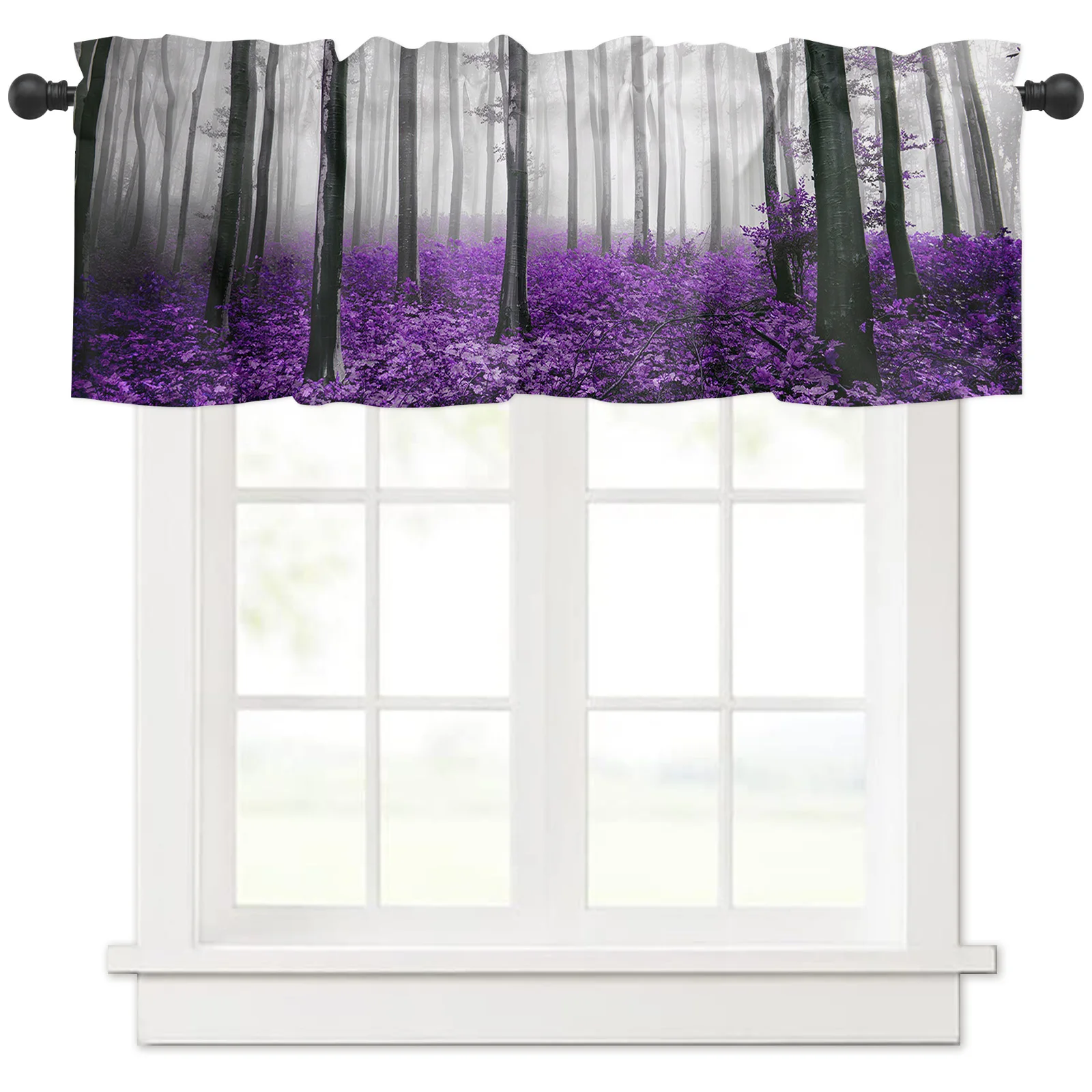 ZEDLIYU Valances for Windows Kitchen Living Room Small Window Valance Autumn Forest Leaves 1 Panel, 42 x 12 Inch