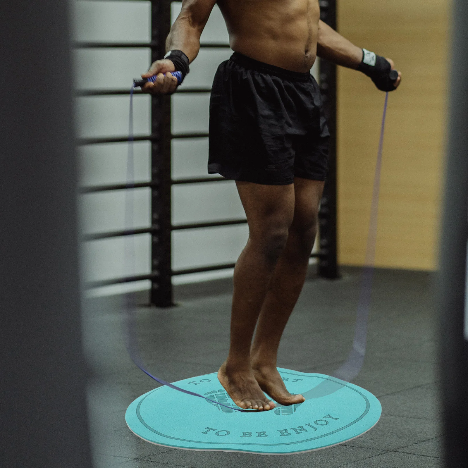 

Jump Rope Mat Portable Multi-Function Soft Tpe Exercise Pad Soundproof Skipping Mat Household Workout Fitness Training Pad