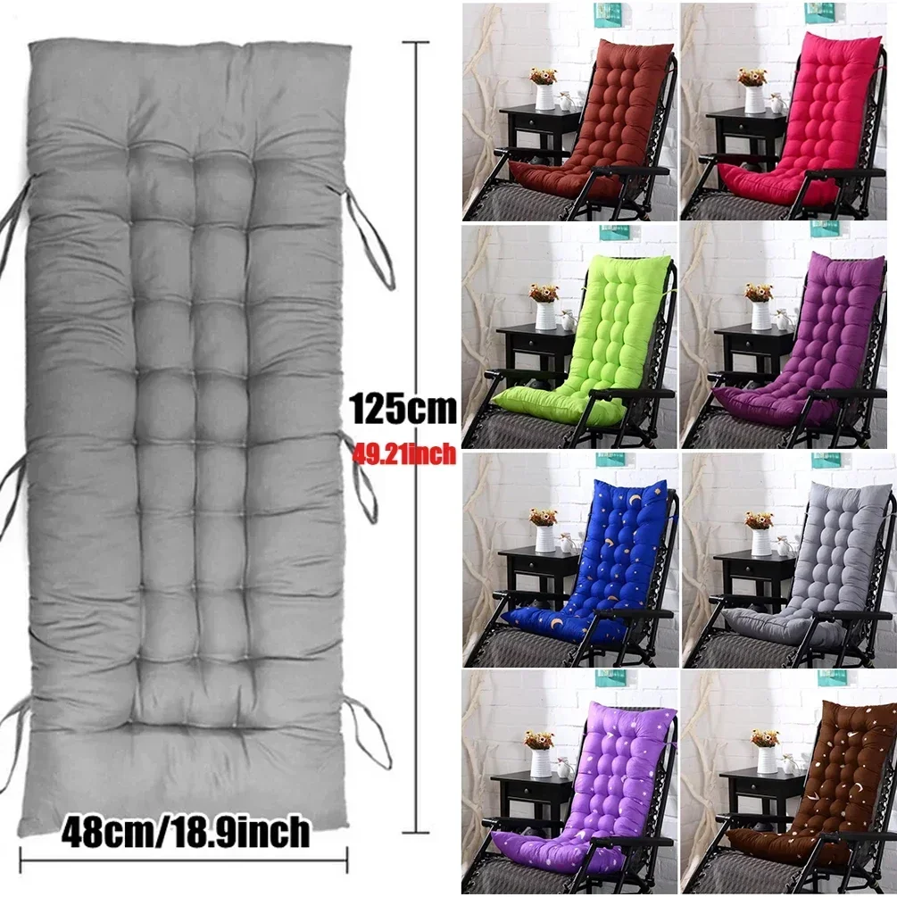 

Solid Color Rocking Chair Cushion Outdoor Garden Chair Cushion Non-Slip High-Backed Chair Pads Washable Sun Lounger Cushion