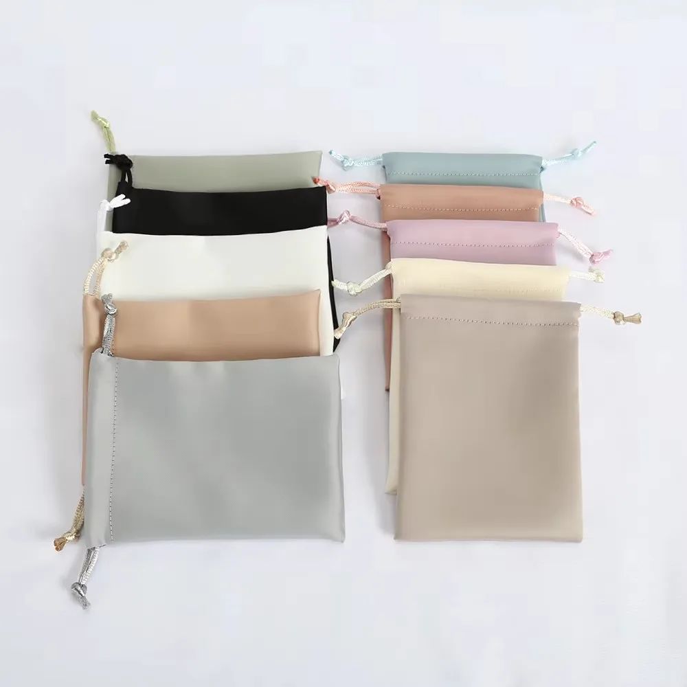 100pcs Personalized Silk Velvet Jewelry Gift Bag Satin Drawstring Earring Ring Packaging Organizer Pouch Wedding Favor Candy Bag