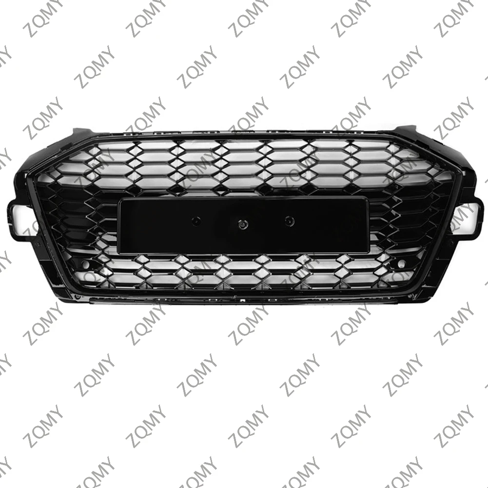 With/Logo For Audi A4/A4L/S4 2020 2021 2022-2024 Car Front Bumper Grille Centre Panel Styling Upper Grill (Modify For RS4 style)