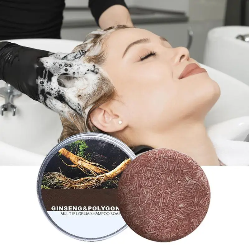 

Hair Darkening Shampoo Bar Shouwu Ginseng Natural Polygonum Shampoo Soap Hair Growth And Deep Cleansing Handmade Soap