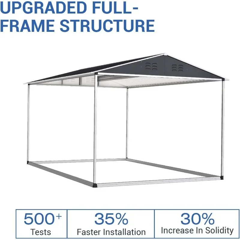 HOME.8 x 12 FT Outdoor Storage Shed,  Garden Shed with Updated Frame Structure, Tool Sheds for Backyard Garden Patio Lawn Black image 4