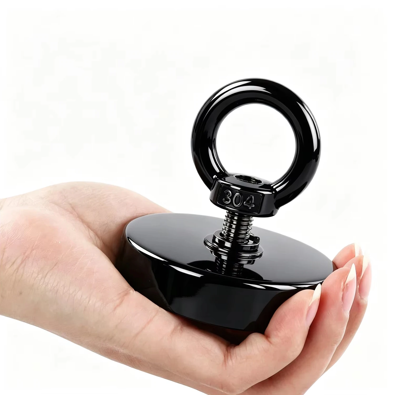 D16~D42mm Heavy Duty Neodymium Fishing Hook N52 Super Strong Rare Earth Magnet with Countersunk Hole Eyebolt Salvage