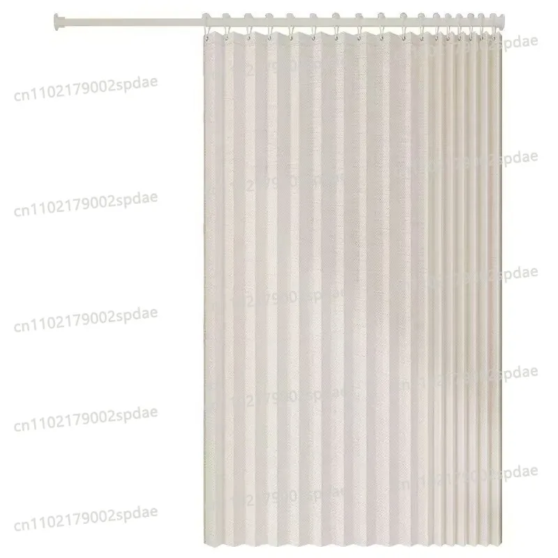 Thick Waterproof Mildew Resistant Shower Curtain Set Drill Free Bathroom Partition Hanging Curtain