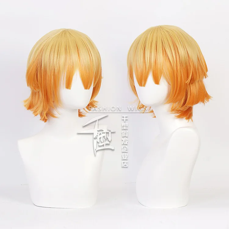 

Agatsuma Zenitsu Cosplay Wig Japanese Anime Role Play Wigs Yellow Orange Gradient Hair Man Woman Comic-con Costume Accessories
