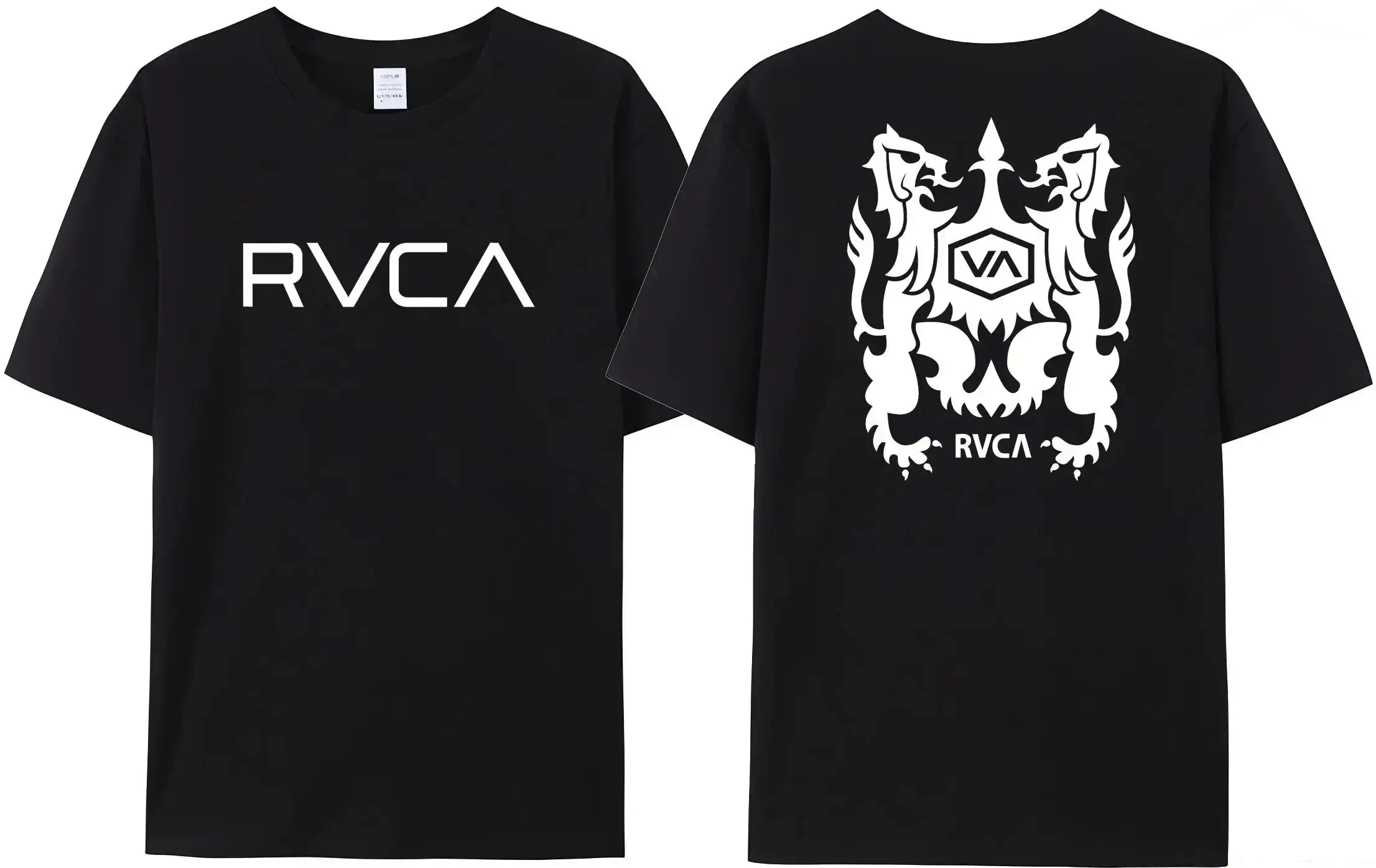 RVCA T Shirt Men Women Black Tee Summer Cotton Tshirt Oversized Short Sleeve Fashion Design Brand T-shirt Top Streetwear Clothes