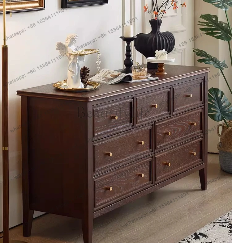

French chest full solid wood retro French simple storage cabinet