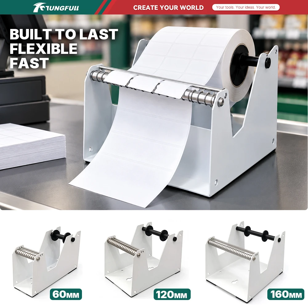 Manual Label Separator 60/120/160mm Desktop Sticker Peeling Machine Metal Label Dispenser for Warehouse Logistics Office Use