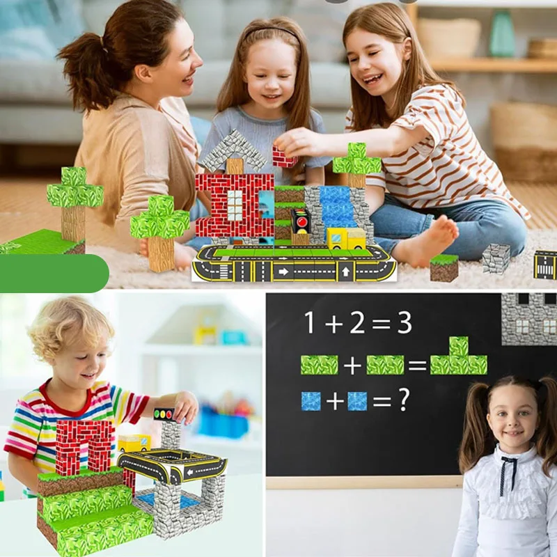 Ímã blocos de construção magnéticos meu mundo diy montagem quebra-cabeça acessórios modelo educacional das crianças brinquedo gift23mm