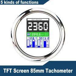 New Universal 85mm 4 in 1 5 in 1 6 in 1 Multi-functional Digital Gauge GPS Speedometer Tachometer 9-32V for Car Boat Yacht