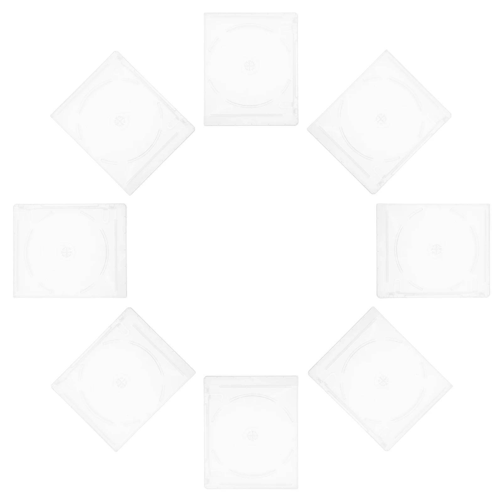 

8pcs Clear Cd Storage Double Dvd Case Holder Transparent Empty Organizer Dual-Sided Sturdy Material Stackable For Wall