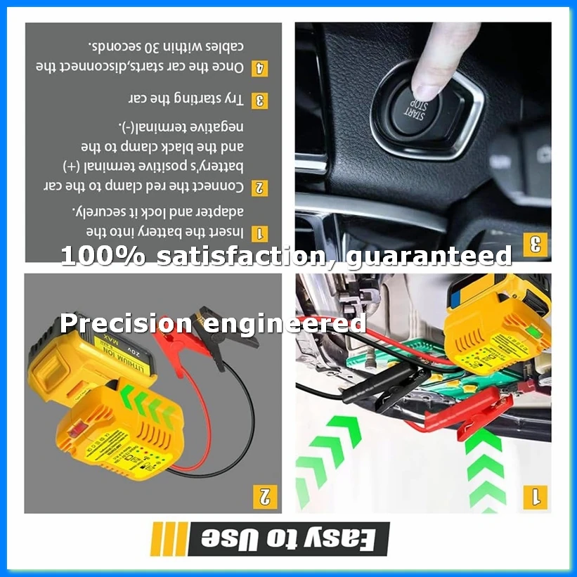 

Car Jump Adapter for 20V 60V with Batteries Jumper Cables,11 Gauge Car Battery Jump-A79U