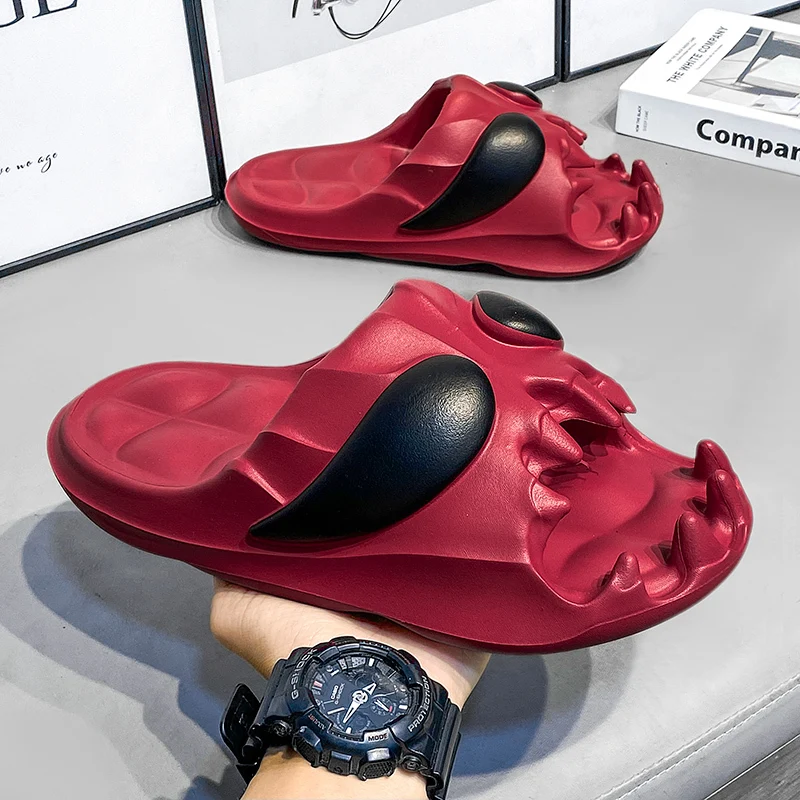Monster Slippers For Men Women Summer Mules Thick Bottom Platform Slides Soft EVA Hollow Unisex Sports Sandals Beach Shoe Slidee