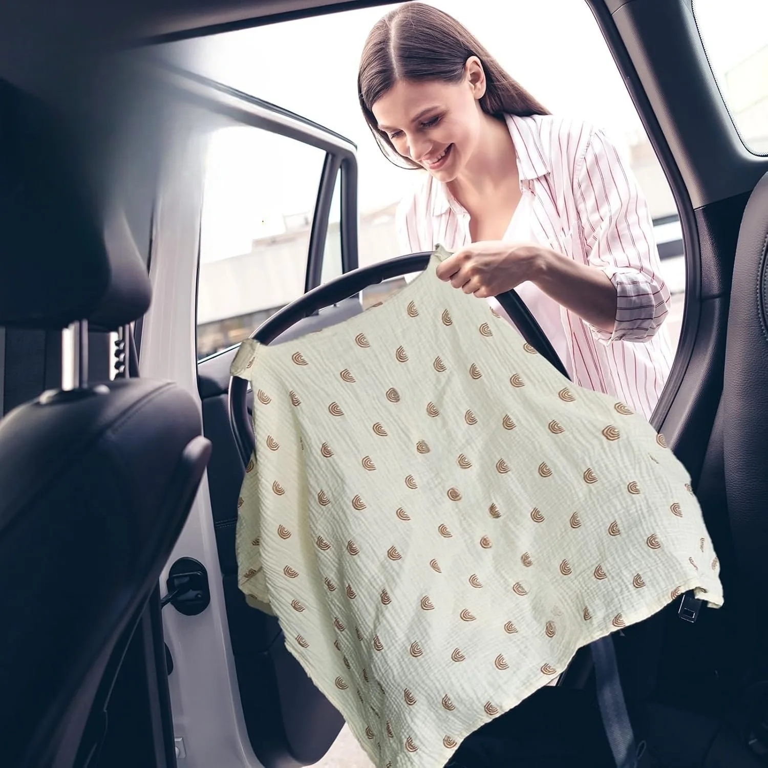 Capa para carrinho de bebê, cobertores de algodão macio para carrinho de bebê, assento de segurança, toalha de enfermagem, guarda-sol, itens de cama para bebê