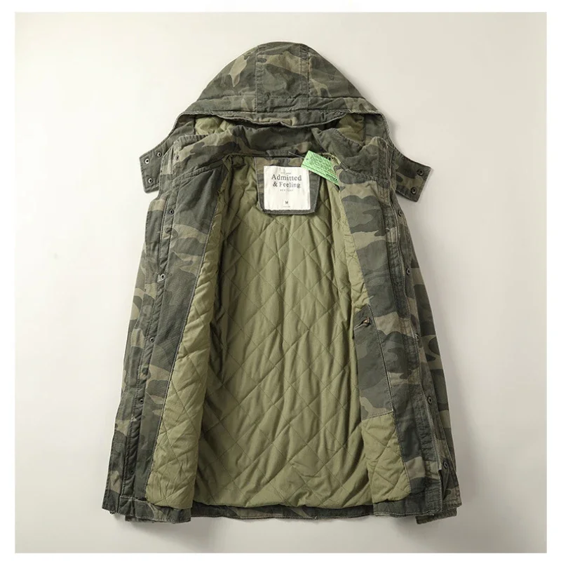 

Men's Loose-Fit Outdoor Tactical Cotton Jacket - Hooded, Multi-Pocket Style Ideal for Military, Combat Hunting (Sizes S to 4XL)