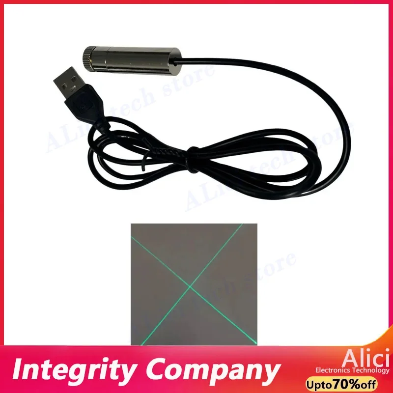 USB Connector Green Laser Module 520NM 20mW 12mm Laser Head 5V with Straight Cross Dot Shape Output for Precision Cutting