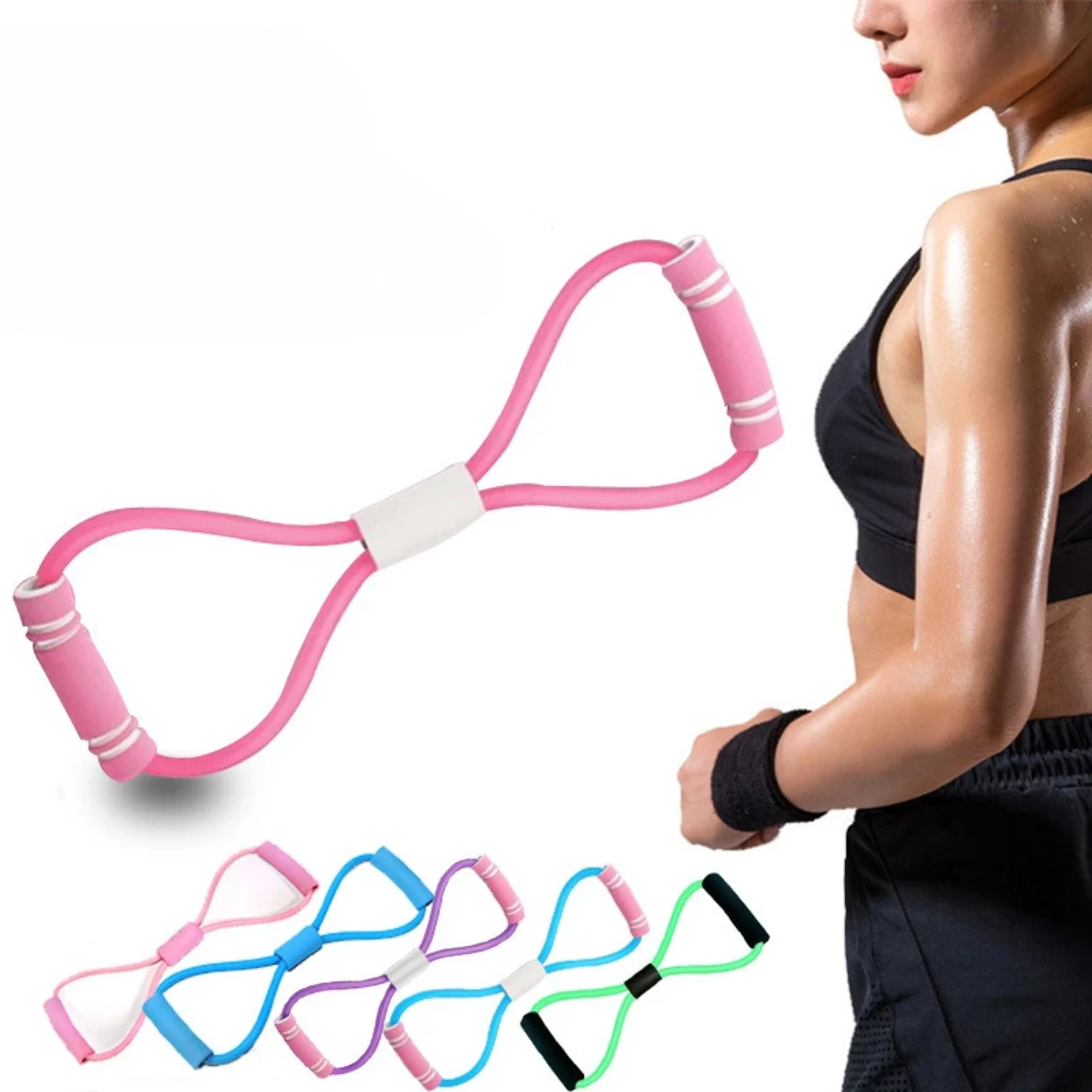 Yoga Elastic Exercise Bands  Women Men  Gym Fitness Equipment Crossfit Bodybuilding Workout Tension Rope Resistance Band