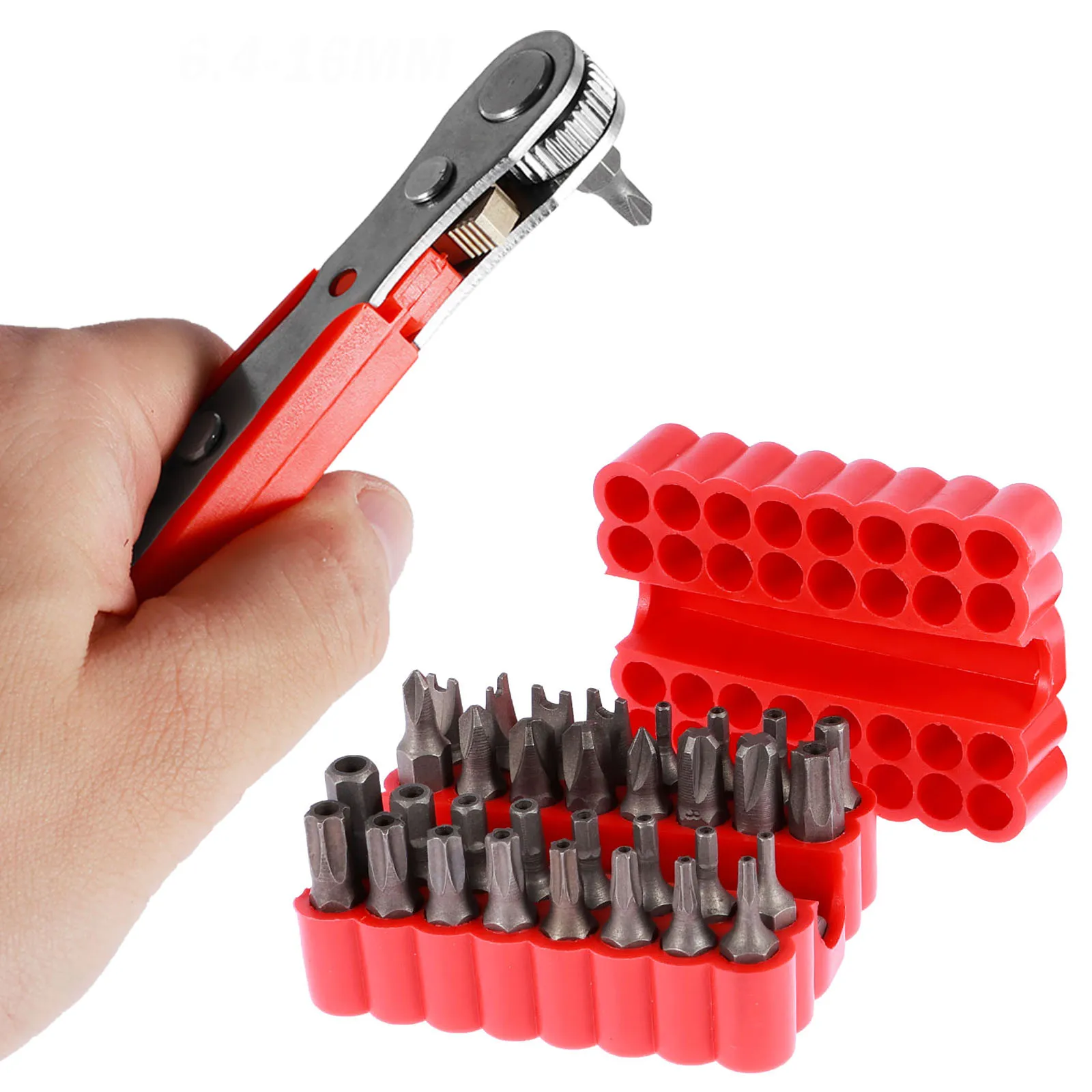 34 件 Screwdriver Bit Set Wrench with Ratchet Sturdy Torx Bits Metric and Hex Safety Bit Torque Security Bit Wrench Screwdriver