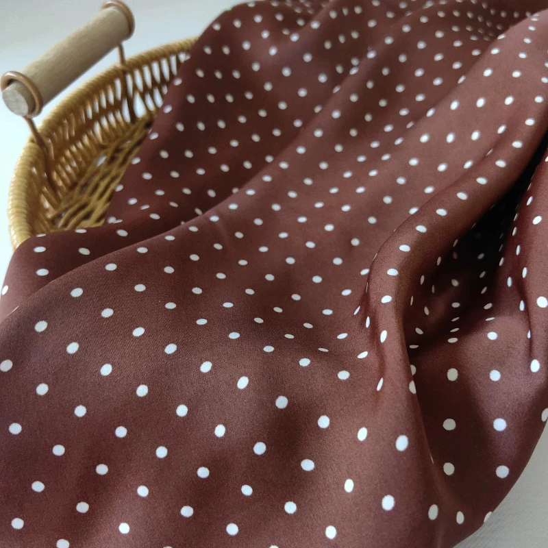 L100cm X W150cm Caramel Brown Satin Chiffon Fabric Vintage Fashion DIY Dress Shirt Tablecloth Handmade Craft Material Wholesale