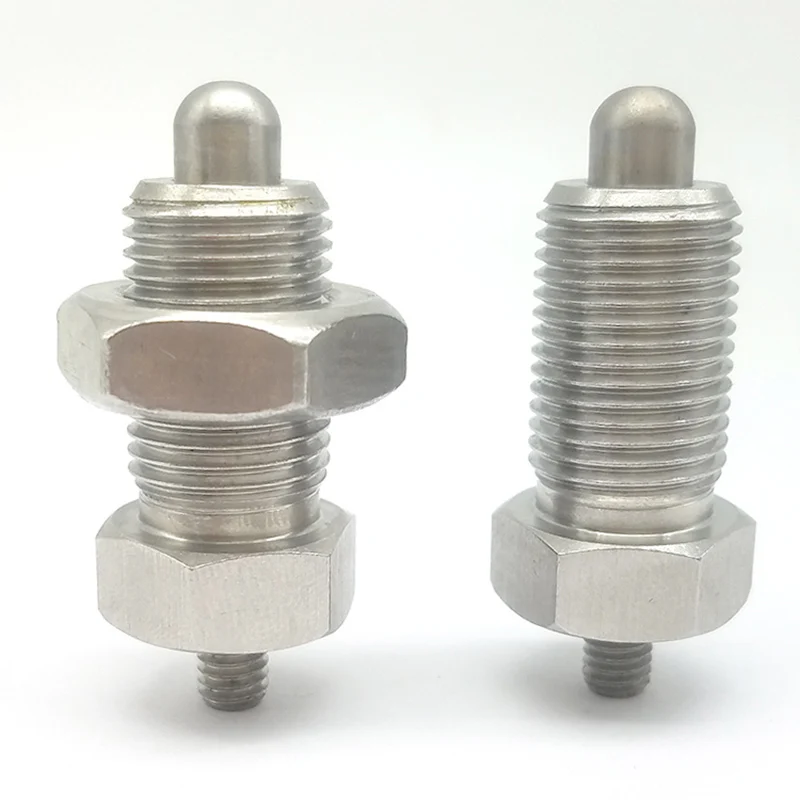 

PXNAN Indexing Plungers - Knobless Standard SUS303 Stainless steel Body M8 M10 M12 M16 Spring Plungers With Lock Nut