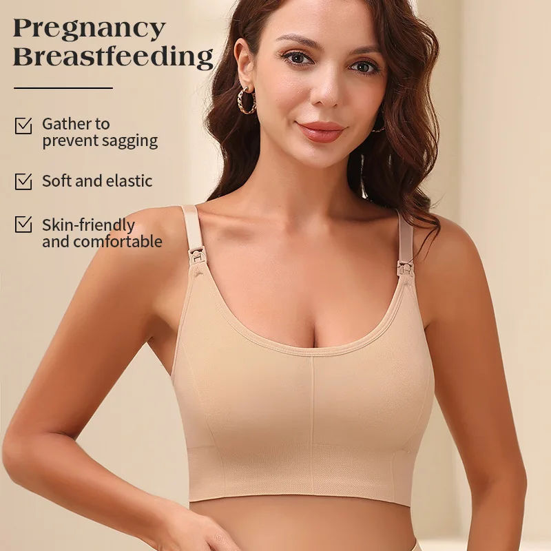 Seamless Maternity Nursing Bra Without Underwire Or Pads For Comfortable Back Support During Pregnancy And Breastfeeding