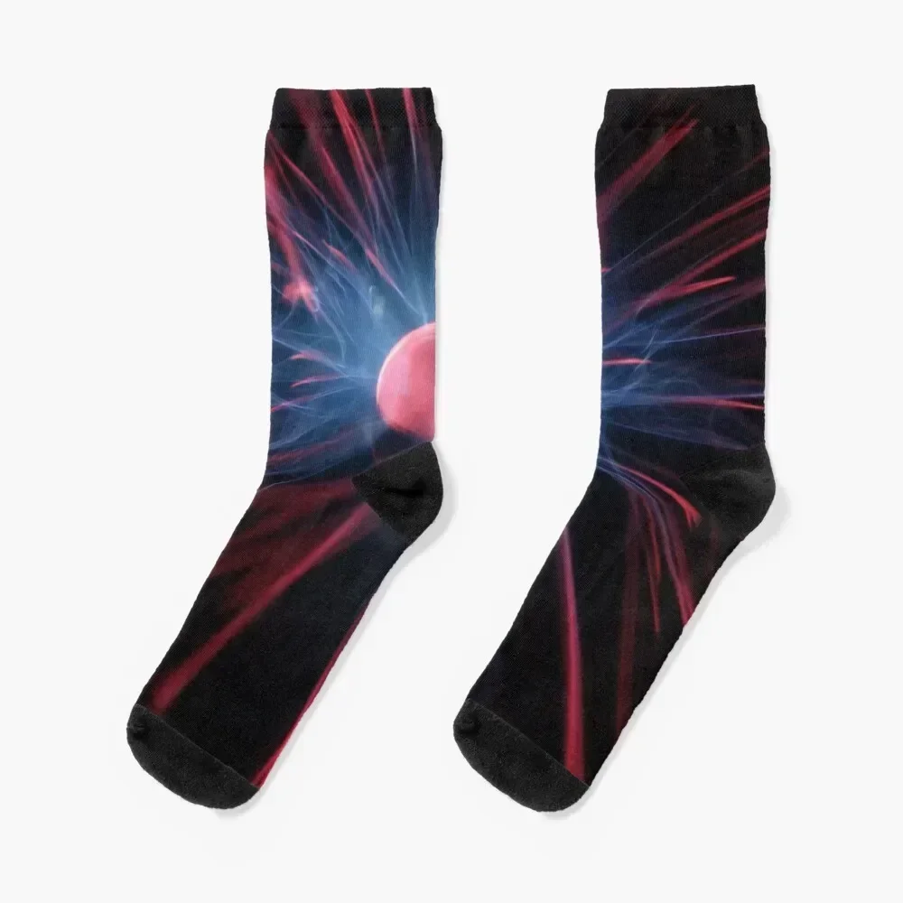 Cabecera de bola de plasma, dispositivo de nerd, efecto de luz, bola de plasma, diseño de cabecera de lámpara de plasma, calcetines de colores transparentes para hombre y mujer